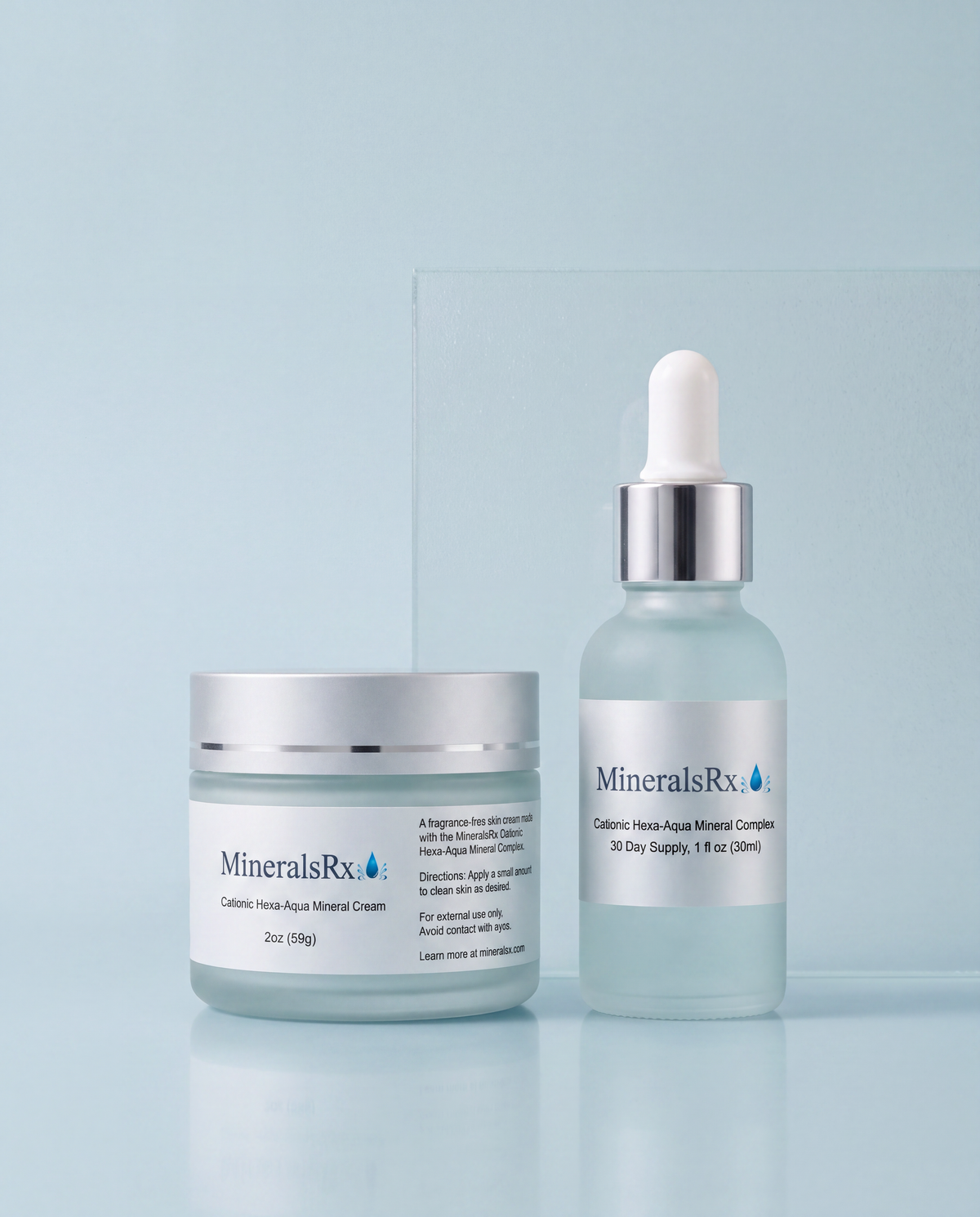 MineralsRx Bundle | Oral Drops and Cream, Cationic Hexa-Aqua Ligand Zinc, Copper and Magnesium
